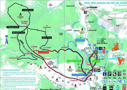 Plan des pistes de ski de fond Plan des pistes de ski de fond